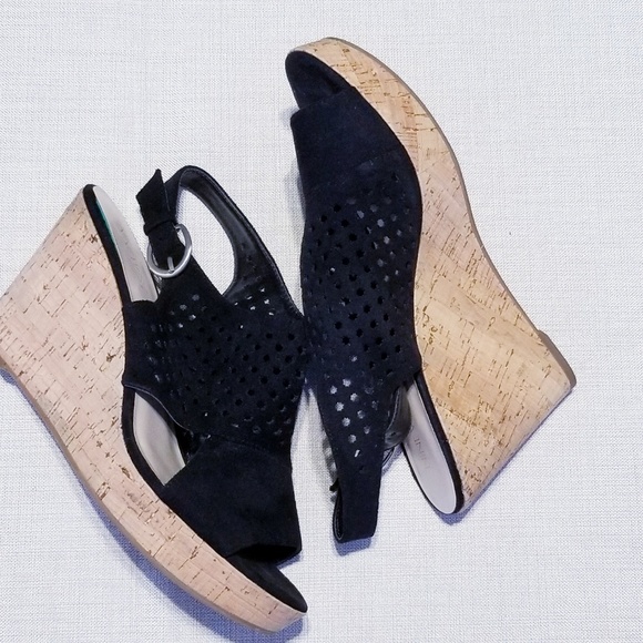 Nine West Shoes - Nine West Black Suede Wedges